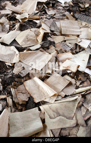 Berlin, Deutschland, verkohlte Reste verbrannt Industrieruine Stockfoto