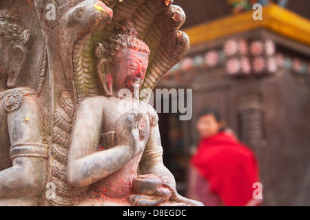 Statue am Bhimsen Tempel, Kathmandu, Nepal Stockfoto