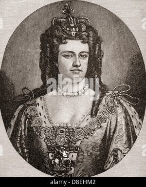 Anne, 1665 – 1714. Königin von England, Schottland und Irland. Aus einer ersten Buch der britischen Geschichte veröffentlicht 1925. Stockfoto