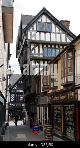 Die alten hohen Haus Greengate Street Stafford Staffordshire aus St Marys Passage Stockfoto