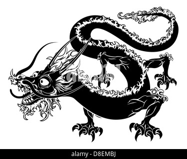 Eine Abbildung eines stilisierten chinesischen orientalischen Drachen vielleicht ein Drache tattoo Stockfoto