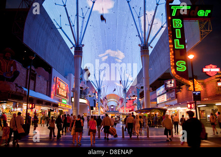 Lightshow an der Fremont Street Experience, Downtown Las Vegas, Nevada, Vereinigte Staaten von Amerika, USA Stockfoto