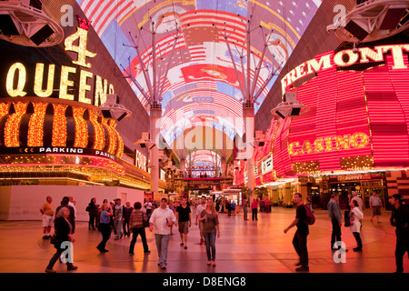 Lightshow an der Fremont Street Experience, Downtown Las Vegas, Nevada, Vereinigte Staaten von Amerika, USA Stockfoto