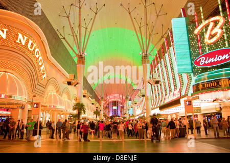 Lightshow an der Fremont Street Experience, Downtown Las Vegas, Nevada, Vereinigte Staaten von Amerika, USA Stockfoto