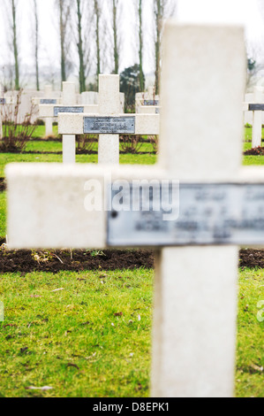 Commonwealth-Kriegsgräber in Nordfrankreich. Ersten und zweiten Weltkrieg Soldaten begraben in Frankreich Stockfoto