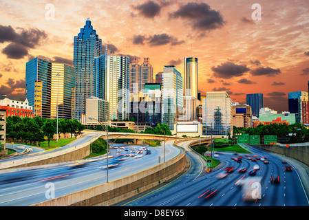 Skyline der Innenstadt von Atlanta, Georgia. Stockfoto