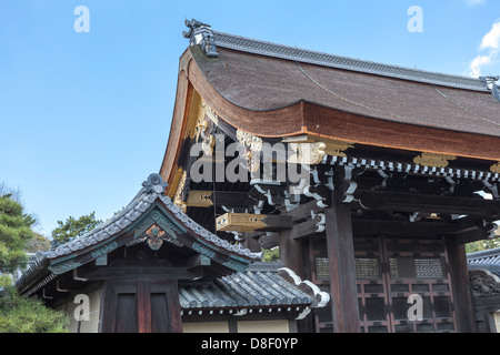 Details der Gishu-Mon Tor im Bereich der Kaiserpalast in Kyoto, Japan Stockfoto