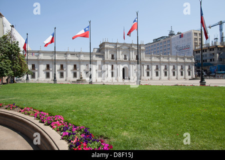 Präsidentenpalast Moneda in Santiago de Chile Stockfoto