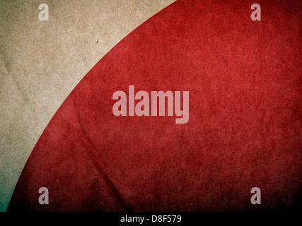 Abstract Grunge roten Kreis auf braunem Papier zerknittert und zerknittert als Hintergrundtextur Stockfoto