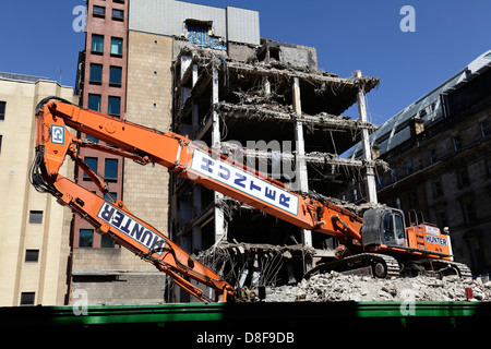 Abriss eines Gebäudes in Glasgow City Centre, Schottland, UK Stockfoto