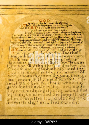 Alten Tabletten in Stokesay Kirche neben Stokesay Castle, Shropshire, UK. Stockfoto