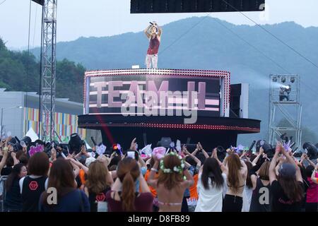 Am Sonntag, 26. Mai 2013 besucht Jang Keun Suk 2013 SUPER TAIKYU IN KOREA Aktivität in Seoul, Südkorea. Stockfoto