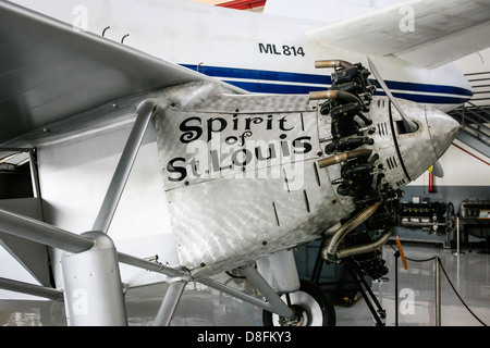 Ein Nachbau des Flugzeugs auf dem Display im Fantasy of Flight Museum, Polk City FL Spirit of St. Louis Stockfoto