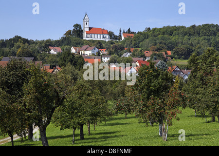 Deutschland, Baden-Württemberg, Bussen (Berg), Wallfahrt Kirche St. Johann Baptist, St. Johannes der Täufer auf den Bussen Stockfoto