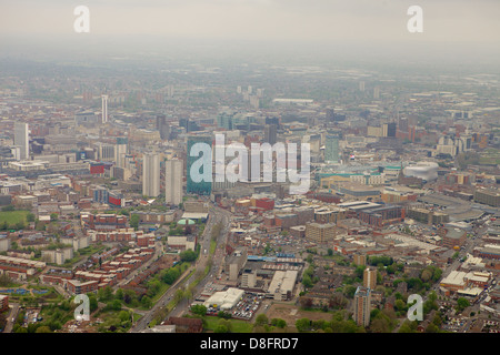 Aerial Fotografieren von Birmingham City Centre 2013 zeigt volle Stadtbild Stockfoto