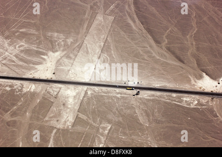 Pan-American Highway, Nazca-Wüste, Nazca-Linien Stockfoto