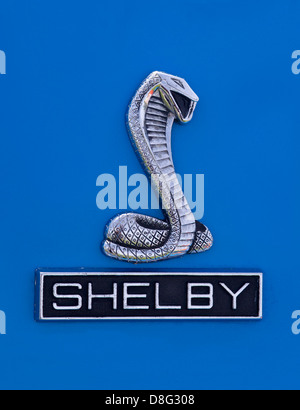 Abzeichen auf einer Shelby Cobra Stockfoto