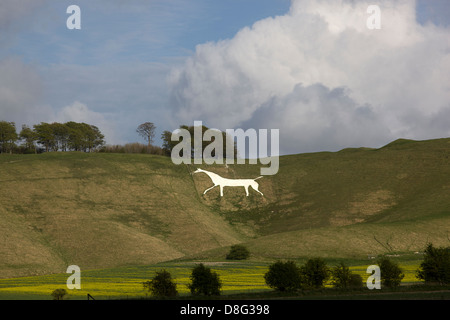 Cherhill White Horse aus den nahe gelegenen Bereichen. Stockfoto