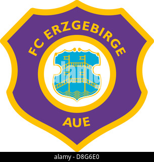 Logo des deutschen Fußball-Nationalmannschaft FC Erzgebirge Aue. Stockfoto