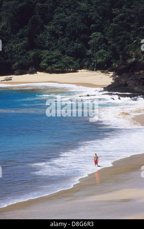 Mann Baden im tropischen Strand von San Jose Island Stockfoto