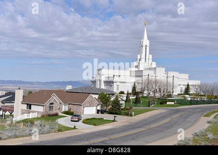 Mormonen Tempel in Bountiful, Utah. Stockfoto