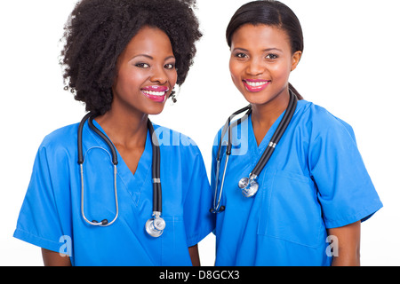 schöne Afro amerikanische Praktikanten Krankenschwestern Stockfoto