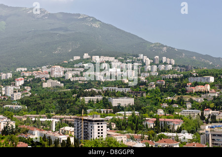 Blick in Richtung der Krimberge, Jalta, Krim, Ukraine Stockfoto