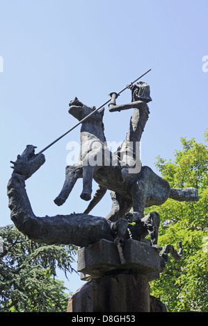 Skulptur des Hl. Georg und der Drache Stockfoto