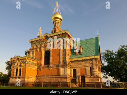 russische Kapelle, Darmstadt, Mathildenhöhe Stockfoto