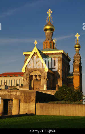 russische Kapelle, Darmstadt, Mathildenhöhe Stockfoto