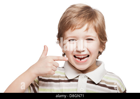 Erste Babymilch oder temporäre Zahn herausfallen Stockfoto