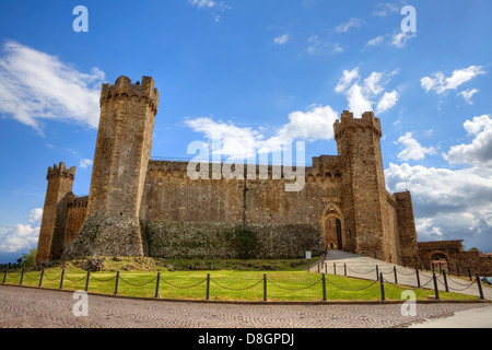 Festung in Montalcino, Toskana, Italien Stockfoto