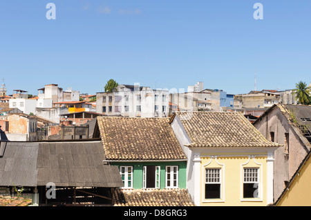 Blick über Gebäude in Pelourinho, Salvador da Bahia, Brasilien Stockfoto