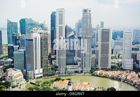 Der Innenstadt von Singapur aus der Vogelperspektive Stockfoto
