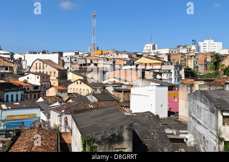 Blick über Gebäude in Pelourinho, Salvador da Bahia, Brasilien Stockfoto