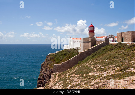 Leuchtturm @ Cabo de Sao Vicente Stockfoto