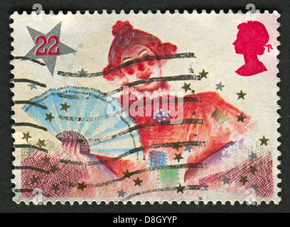 UK - ca. 1985: Eine Briefmarke gedruckt in UK zeigt Bild der Dame, Weihnachten, Pantomime-Figuren, ca. 1985. Stockfoto