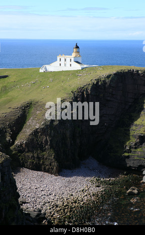 Stoner Head Leuchtturm in Sutherlands in den Highlands von Schottland Stockfoto