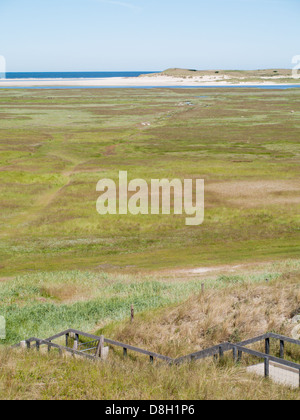 Blick über die Gezeiten Salzmarsch, de Slufter, an der Westküste von der niederländischen Wattenmeer Insel texel Stockfoto