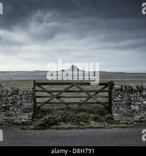 Lindisfarne Schloß, Holy Island, Northumberland, England Stockfoto