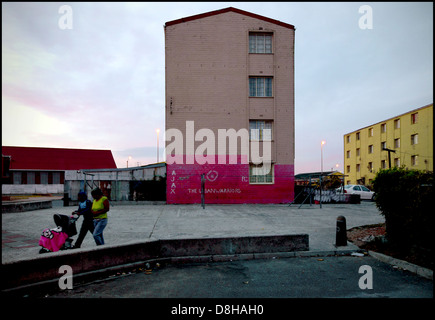 Wand Kunst, Lotus River, low-Cost housing, Cape Town, 2010 Stockfoto