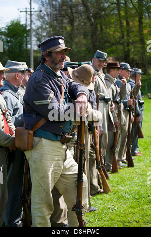 Civil War Reenactor auf parade Stockfoto