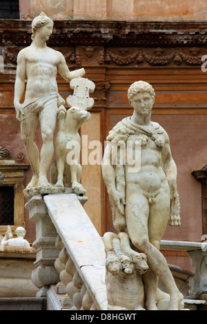 Italien, Sizilien, Palermo, Piazza Pretoria, Brunnen, Stockfoto