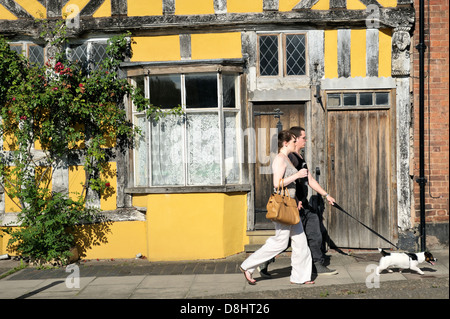 Tudor Fachwerk-Stil-Altbau in Ludlow, Shropshire, England. Unteren Ende der Corve Street Stockfoto