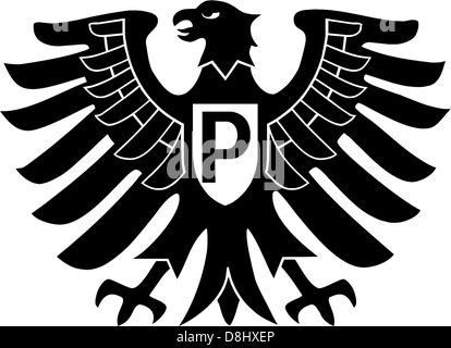Logo des deutschen Fußball-Nationalmannschaft SC Preussen Münster. Stockfoto