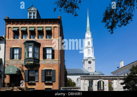 Unabhängige Presbyterianische Kirche, in der Nähe von Chippewa Square, Savannah, Georgia Stockfoto