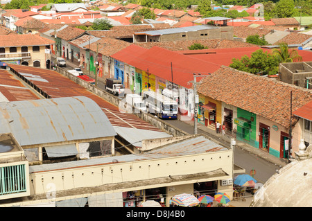 Blick über den Markt von León, Nicaragua, Mittelamerika Stockfoto
