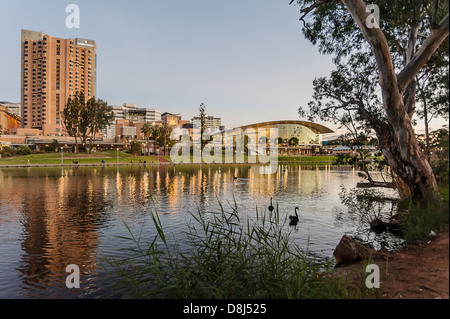 Die malerischen River Torrens am nördlichen Rand der Innenstadt von Adelaide, South Australia. Stockfoto