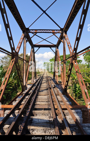 Eisenbahnbrücke, Sancti Spiritus, Kuba, Caribbean Stockfoto