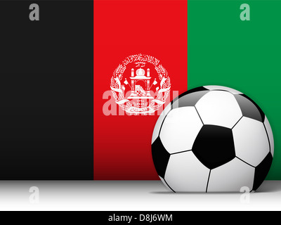 Vektor - Afghanistan Fußball mit Flagge Hintergrund Stockfoto